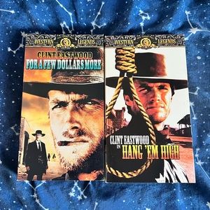 Clint Eastwood For a Few Dollars More & Hang Em High VHS Tape Bundle